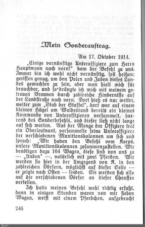 Mein Sonderauftrag