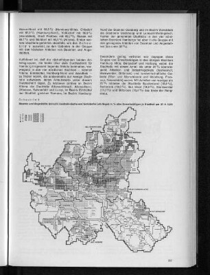 Schaubild 9: Beamte und Angestellte (einschl. kaufmännische und technische Lehrlinge) in % aller Erwerbstätigen je Stadtteil am 27.5.1970