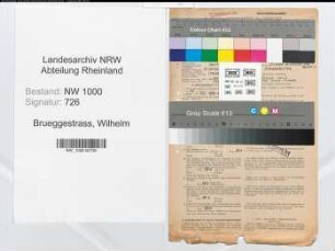 Entnazifizierung Wilhelm Brueggestrass, geb. 08.03.1911 (Landesangest.)