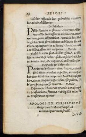 Apologi Ex Chiliadibus Adagiorum Erasmi desumpti ad communem puerorum fructum.