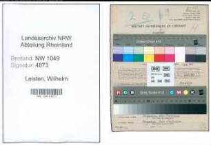 Entnazifizierung Wilhelm Leisten , geb. 27.08.1907 (Verwaltungsangestellter)