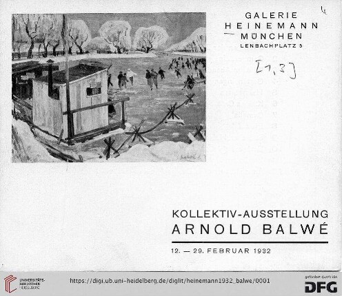 Kollektiv-Ausstellung Arnold Balwé : 12.-29. Februar 1932