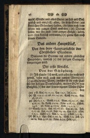 Das andere Hauptstueck: Von den drey Hauptartickeln des Christlichen Glaubens