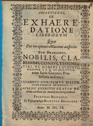 Assertiones de exhaeredatione liberorum