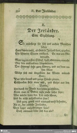 II. Der Irrländer. Eine Erzählung