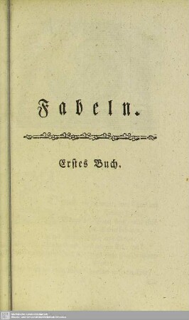 Fabeln. Erstes Buch