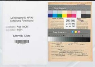 Entnazifizierung Clara Schmidt, geb. 16.02.1899 (Stenotyp.)