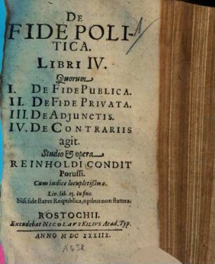 De fide politica : libri IV.