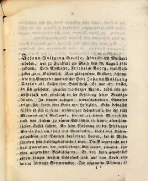 J. W. von Goethe's Biographie