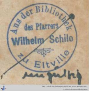 [Provenienz]: Schilo, Wilhelm