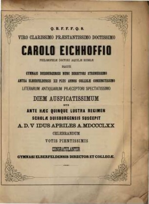 De codice epistularum Johannis Molani, rectoris olim Duisburgensis, commentariolus : (Gratulationsschrift.)