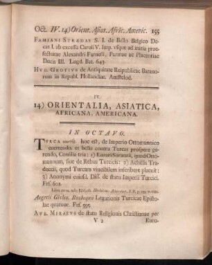 14) Orientalia, Asiatica, Africana, Americana.