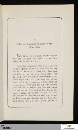 I. Gebet und Einsegnung im Hause vor dem offenen Sarg