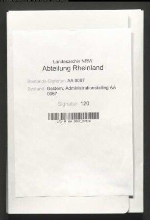 Gemeinderechnungen der Herrlichkeit Kessel (mit Beilagen)