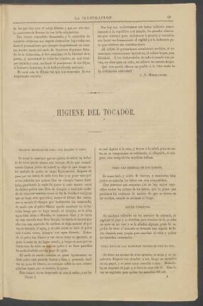 Higiene del tocador.