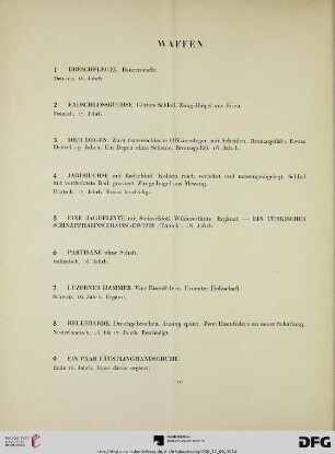 Waffen (Nr. 1-31)
