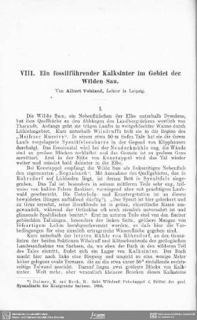 Ein fossilführender Kalksinter im Gebiet der Wilden Sau