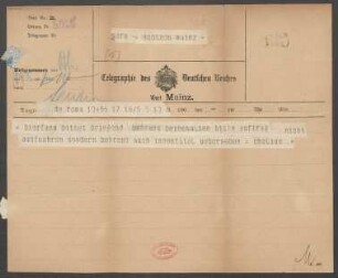 Brief an B. Schott's Söhne : 16.05.1904