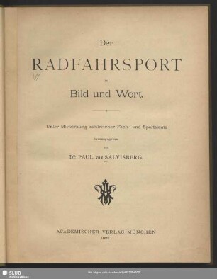 Der Radfahrsport in Bild und Wort