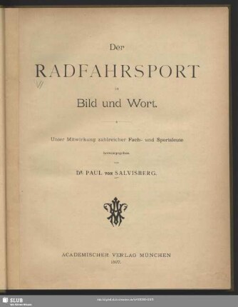 Der Radfahrsport in Bild und Wort