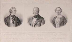 Bildnisse von Friedrich (VIII.) (1829-1880), Christian August (1798-1869), Herzöge von Schleswig-Holstein-Sonderburg-Augustenburg und Christian (1831-1917), Prinz von Schleswig-Holstein-Sonderburg-Augustenburg