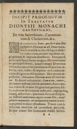 Dionysii Monachi De Vita Sacerdot.