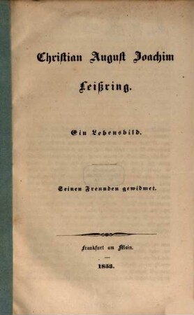 Christian August Joachim Leißring : ein Lebensbild