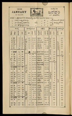 6-31, Astrological Calendar