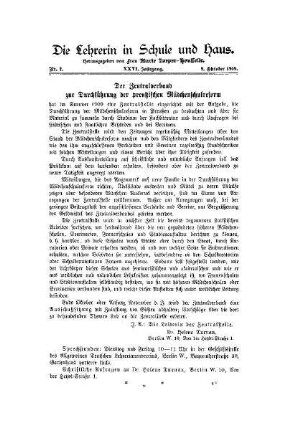 Der Zentralverband zur Durchführung der preußischen Mädchenschulreform