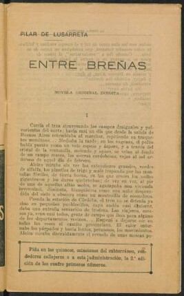 Entre breñas : novela original inédita