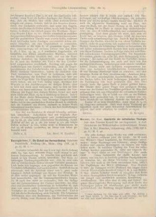 372-373 [Rezension] Werner, Karl, Geschichte der katholischen Theologie