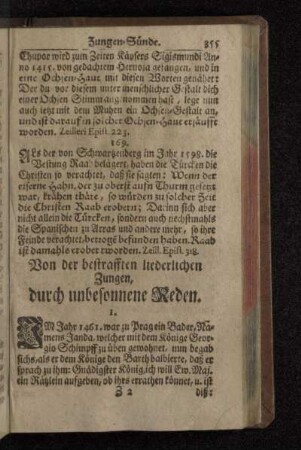 Von der bestrafften liederlichen Zungen, durch unbesonnene Reden.