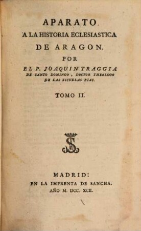 Aparato A La Historia Eclesiastica De Aragon, 2