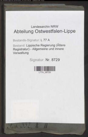 Landstraße (Chaussee) von Lemgo nach Blomberg (Straßenzug II), Bd. 3