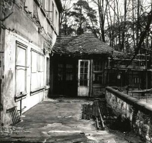 Dresden-Hellerau, Am Grünen Zipfel 2. Gasthaus "Waldschänke" (um 1880; Umbau 1910, R. Riemerschmid)