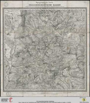 Blatt 12: Topographische Karte über das Grossherzogthum Baden: nach der allgemeinen Landesvermessung des Großherzoglichen militairisch topographischen Bureaus: Sinsheim