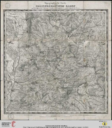 Blatt 12: Topographische Karte über das Grossherzogthum Baden: nach der allgemeinen Landesvermessung des Großherzoglichen militairisch topographischen Bureaus: Sinsheim