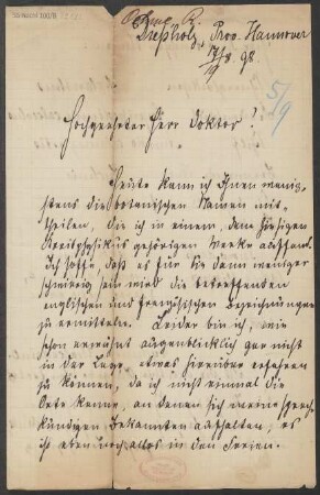 Brief an B. Schott's Söhne : 17.08.1898