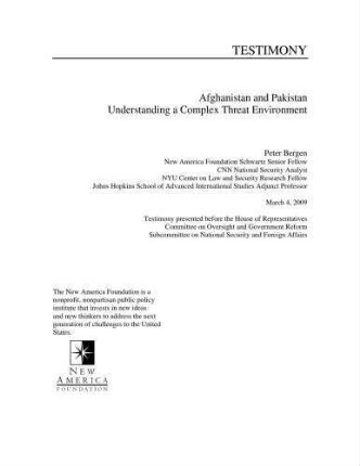 Afghanistan and Pakistan : understanding a complex threat environment