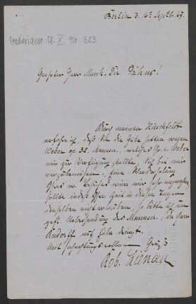 Brief an Friedrich Wilhelm Jähns : 16.09.1867