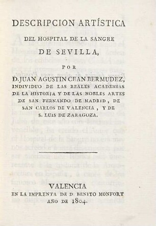 Descripcion artistica del Hospital de la Sangre de Sevilla