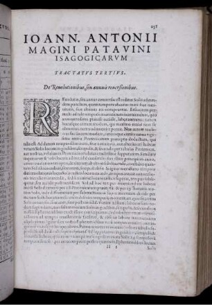 Tractatus Tertius, De Revolutionibus, seu annuis reversionibus