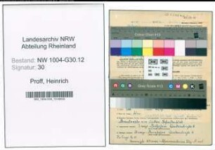 Entnazifizierung Heinrich Proff , geb. 02.08.1902 (Kapitaen)