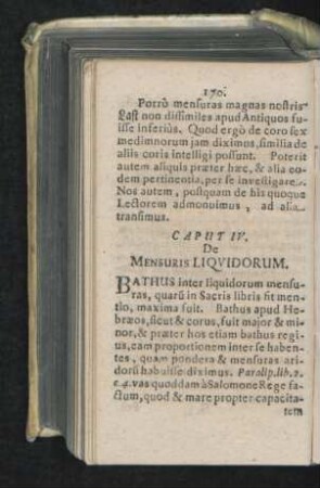 Caput IV. De Mensuris Liquidorum.