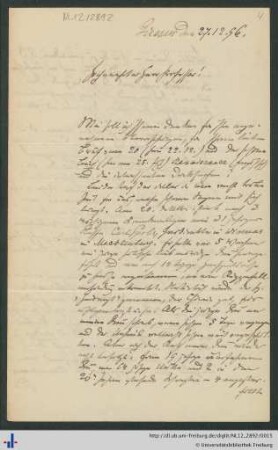 Brief vom 27.12.1896.