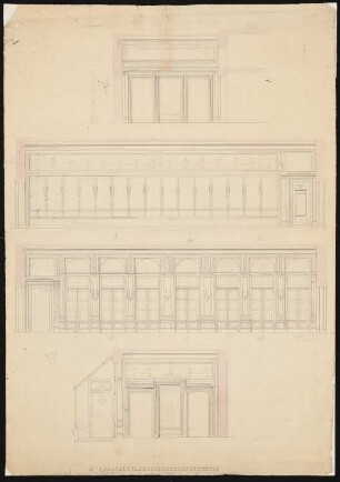 Russische Botschaft, Berlin: Festsaal im 1. Obergeschoss, Aufriss der vier Wände, Maßstabsleiste
