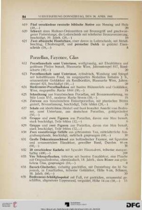 Porzellan, Fayence, Glas (Nr. 622-652)