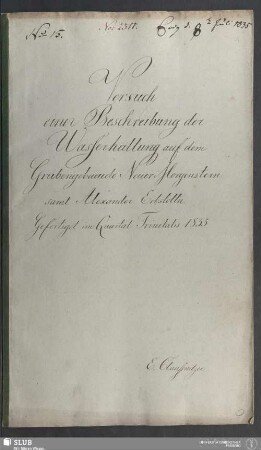 Versuch einer Beschreibung der Wasserhaltung auf dem Grubengebaeude Neuer Morgenstern samt Alexander Erbstolln - 18.6963 4.
