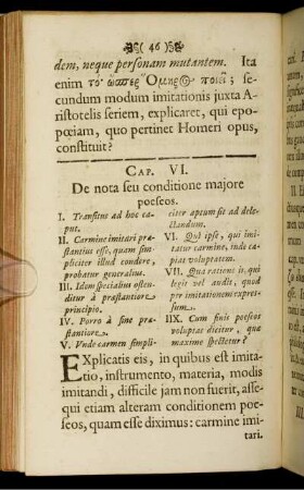 Cap. VI. De nota feu conditione majoer poeseos.