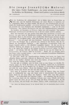 12.1920: Die junge französische Malerei